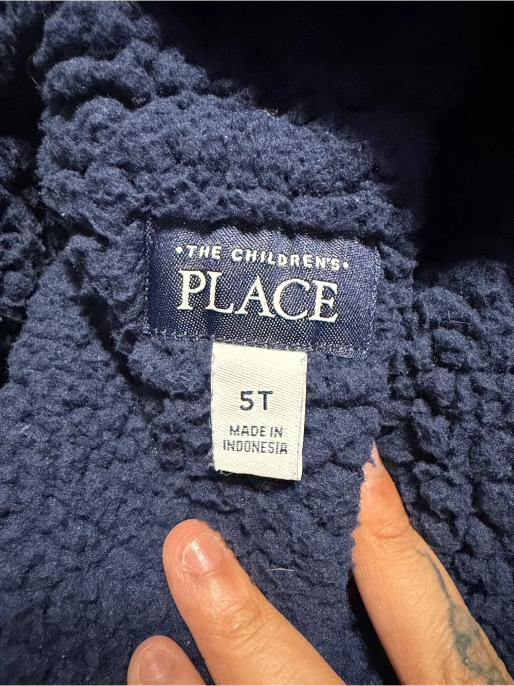 The Children's Place Heathered Navy Zip Hoodie with Maroon 'A' Patch